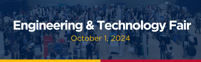 Banner image with text stating Engineering and Technology Fair